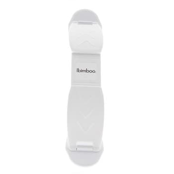 Trava Fixa para Porta com Pé Ibimboo – Segurança Infantil, Cor Branca, Medidas 24 x 3 x 6 cm