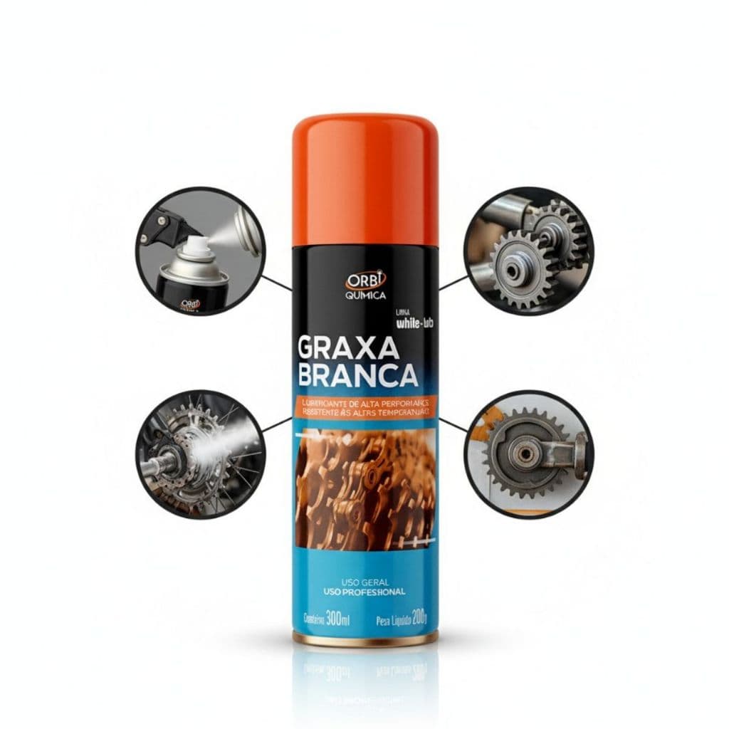 Graxa Spray Lubrificante 300 ML Branca Orbigras