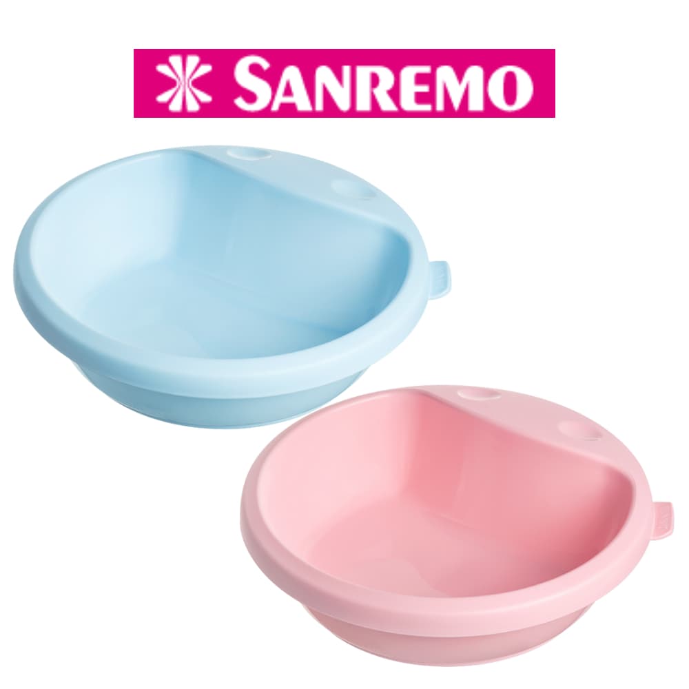 Prato Infantil Sanremo Plástico Resistente Pratinho BPA Free 450 mL Azul Rosa
