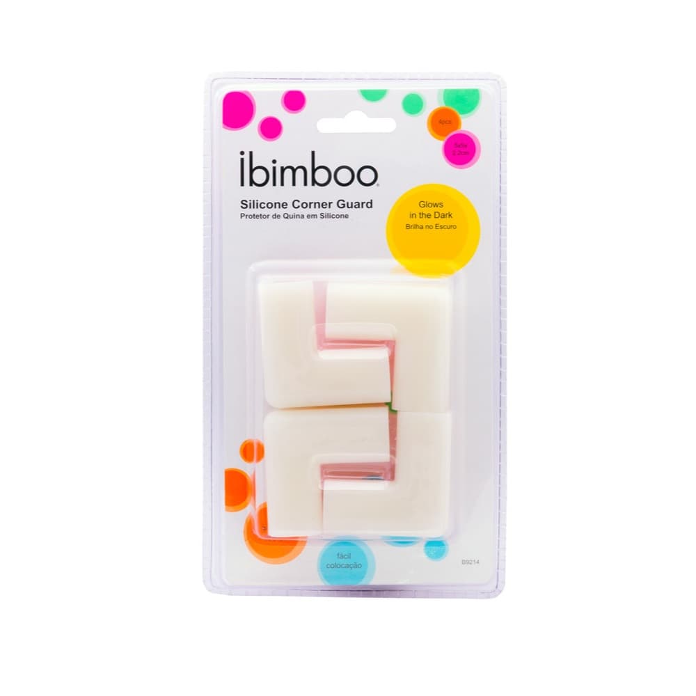 **Protetor de Quina em Silicone Ibimboo – Kit com 4 Unidades, 6x2 cm, Segurança para Bebês em Mesas, Armários e Pratelei