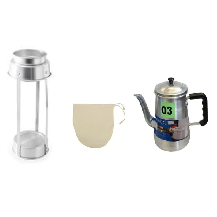 Kit Café 3 Litros Tripé Bule Aro E Coador