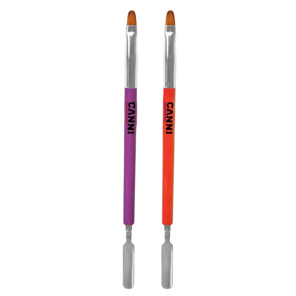 Pincel Duplo para Unha Polygel – Aplicador + Modelador Canni Color