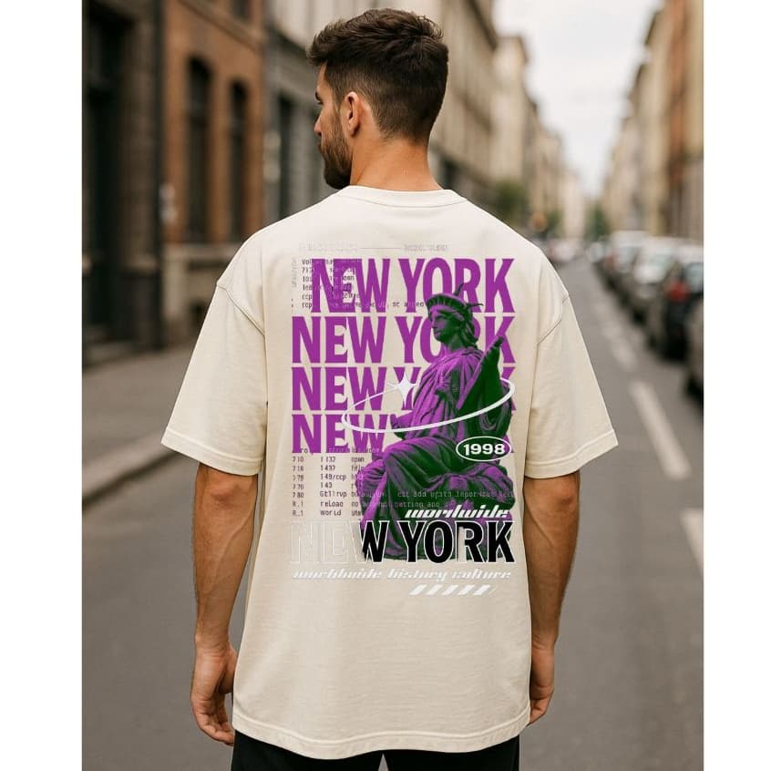 Camisa Oversized Streetwear Unisex 100% Algodão New York