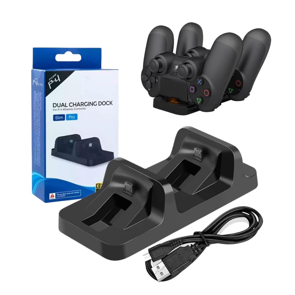 Dock Duplo Carregador para Controle Manete Playstation Ps4 Slim Pro