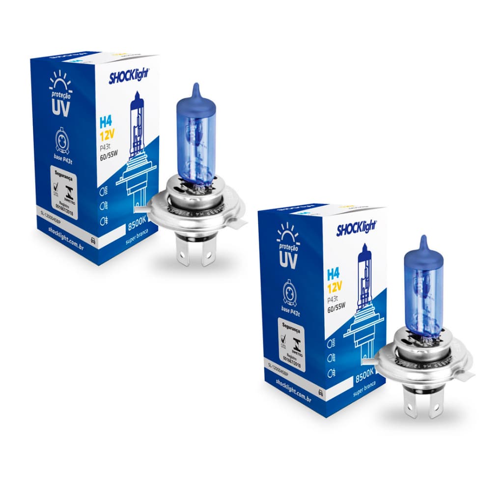 Lampada Original Shocklight H4 Super Branca 12v 55w