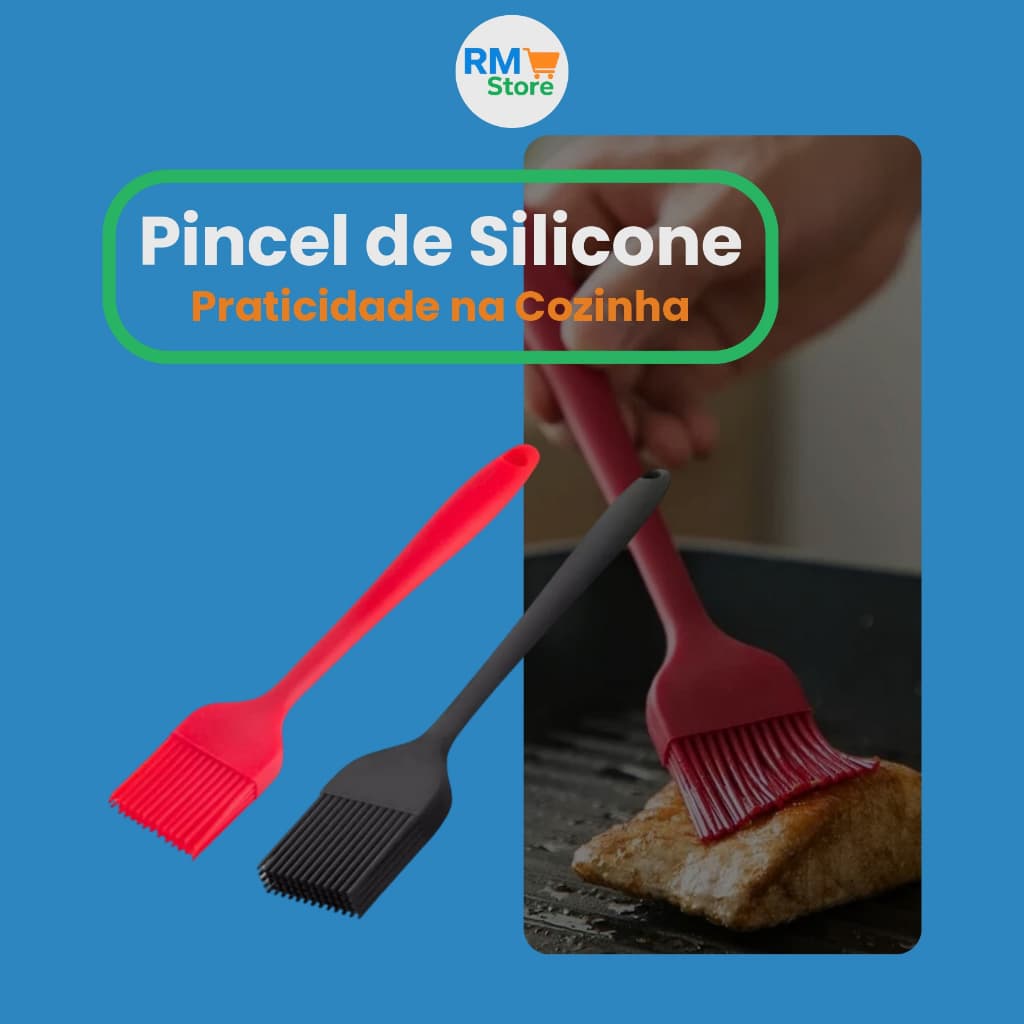 Pincel de Silicone Cozinha 25,5cm - Para Confeitaria, Churrasco e Cozinha!