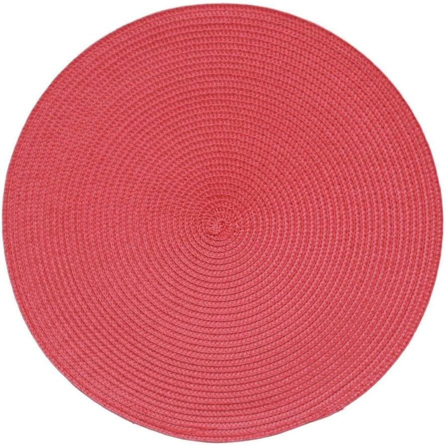LYOR -  Jogo 4 Lugar Americano Polipropileno Vermelho 38cm - Prato - Mesa Posta