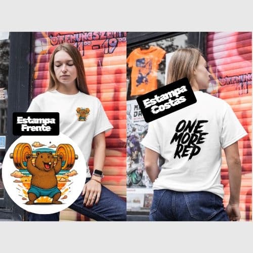 Camiseta Divertida Academia Capivara One More Rep 100% Algodão – Malhação e Casual - Maria Corina