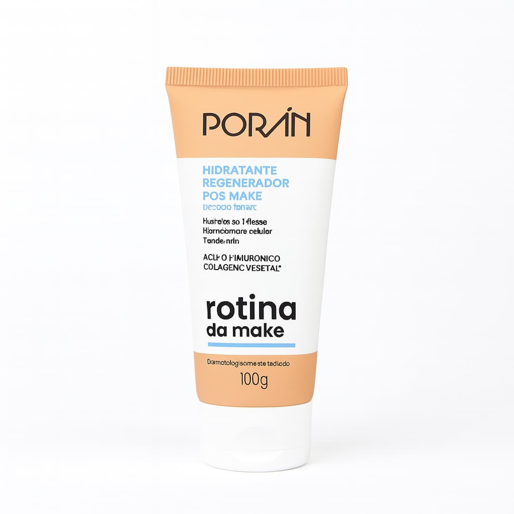 Hidratante Regenerador Pós Make Porán 100 g – Ácido Hialurônico & Colágeno Vegetal