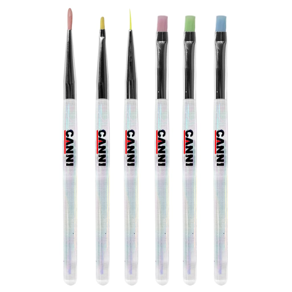 Kit 6 Pincéis de Unha – Decoração, Gel, Acrigel e Desenhos Canni Color