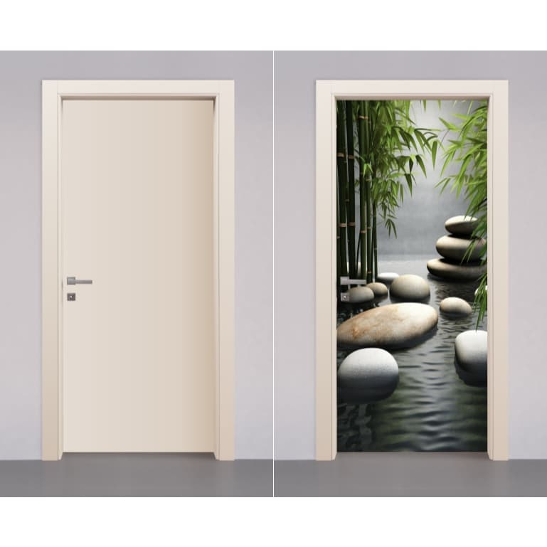Adesivo Decorativo de Porta de Madeira Vidro Residencial Praia Paisagem Mar Oceano Cachoeira Nature