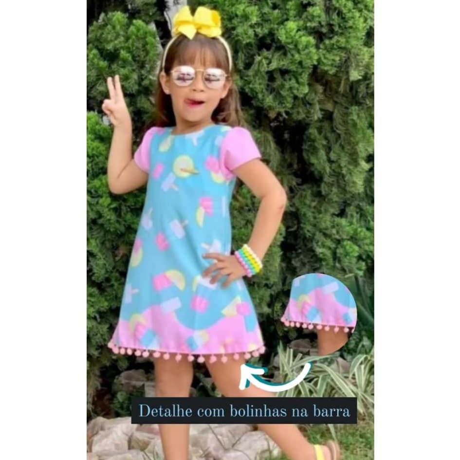 Vestido infantil menina fofurinha varias estampas Envio Imediato
