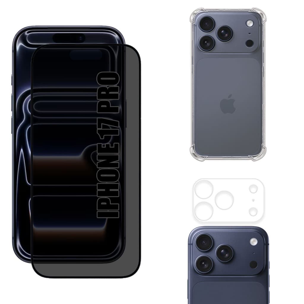 Kit Para IPhone 17 Pro | Película de Privacidade Fosca - Capa Anti Shock - Película da Câmera 3D