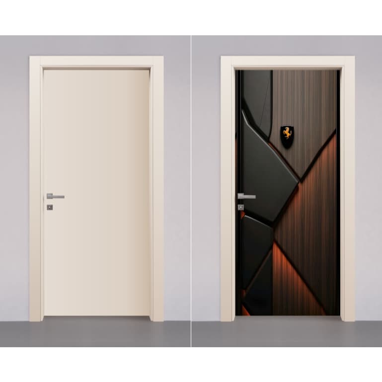 Adesivo Decorativo de Porta de Madeira Vidro Residencial Acabamento Madeira Amadeirado 3D Marrom