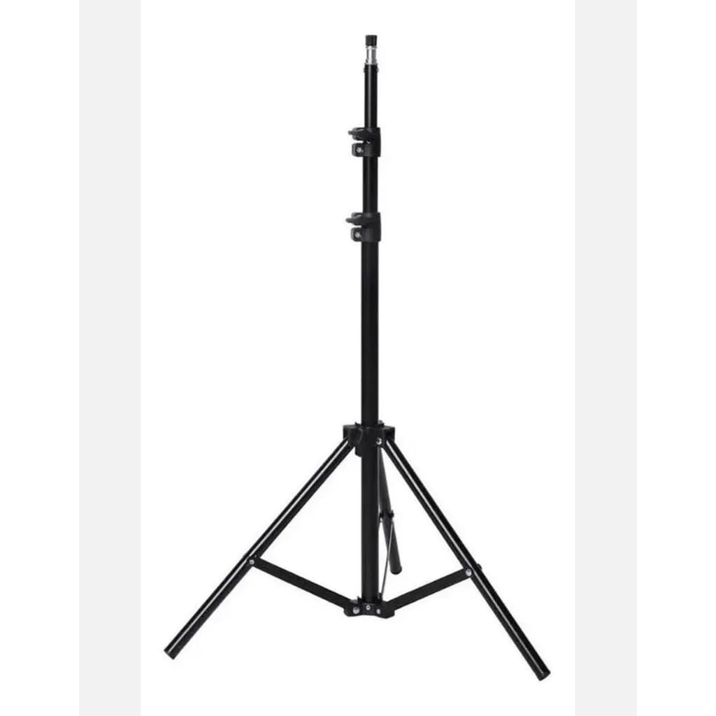 Tripé Profissional Para Ring Light Iluminação LED Fotografia Filmagem Selfie Ajustável Altura Até 2,1m Preto Resistente