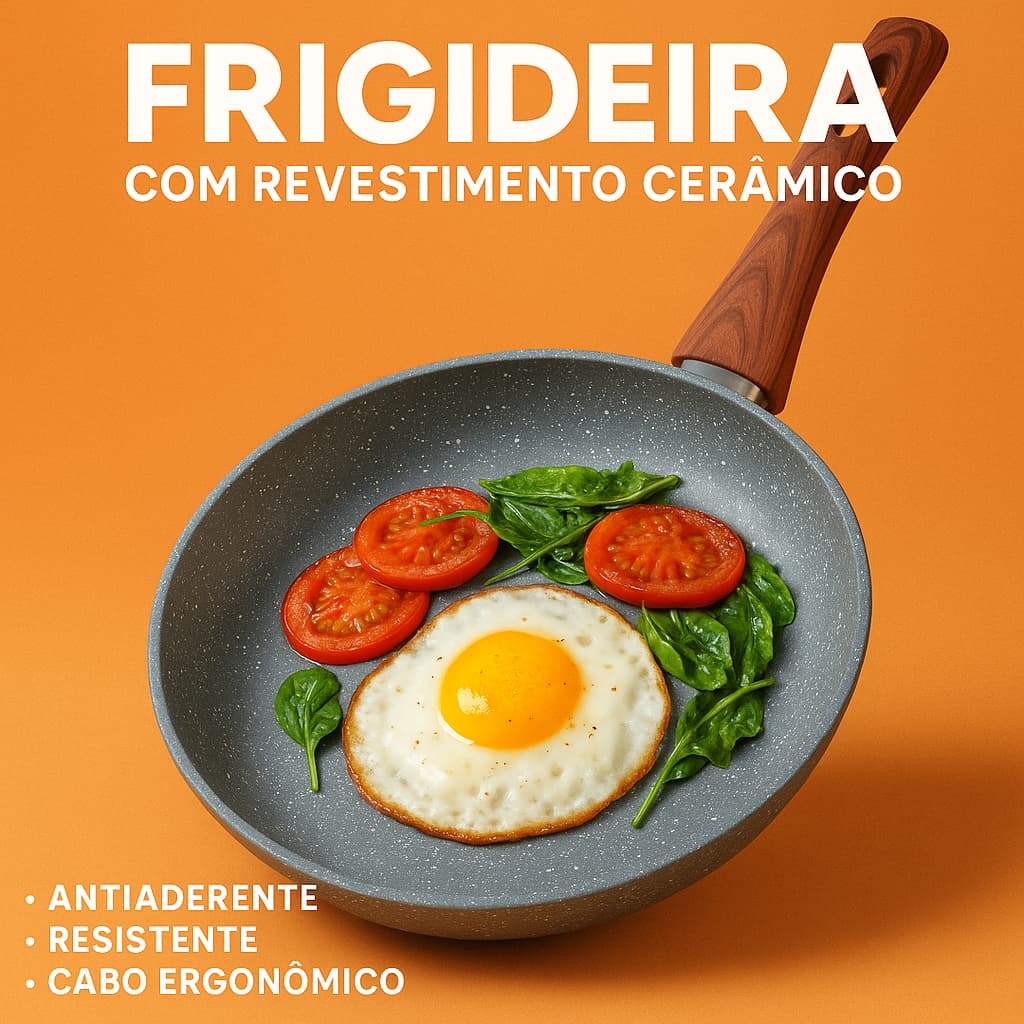 Frigideira Antiaderente Com Revestimento Ceramico Cinza Alta Durabilidade Cozinha Saudavel