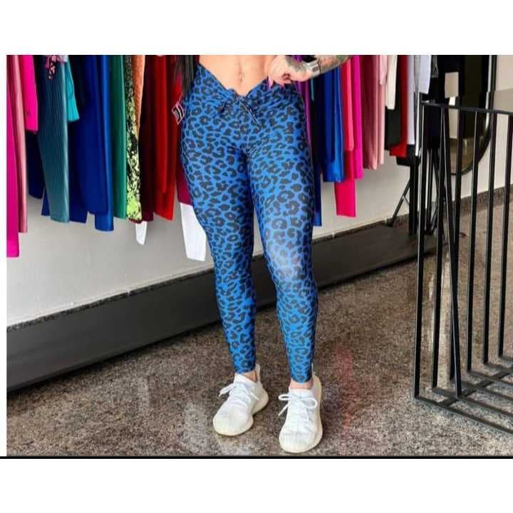 Calça Legging com Cordinha Corda Cintura Alta Fitness para Academia e Caminhada