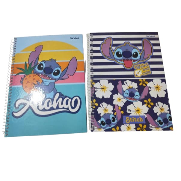Caderno Stitch Universitário 1 Matéria 80 Folhas Capa Duras Vários Modelos Stitch - Jandai