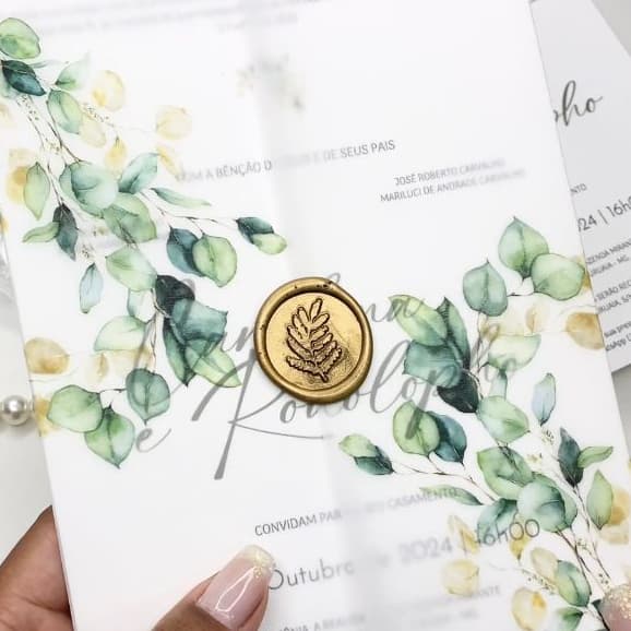 Convite de Casamento Papel Vegetal