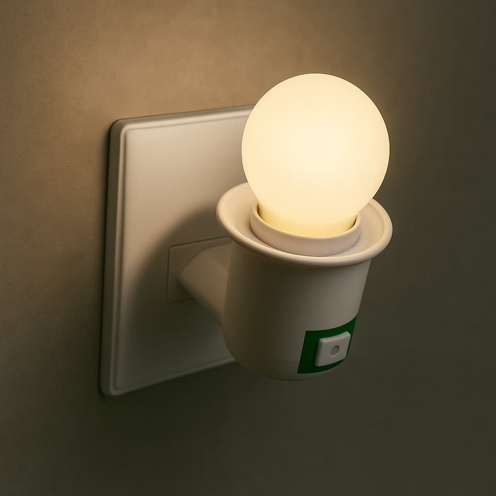 ABAJUR DE TOMADA - Lâmpada leitosa - Luz noturna soquete E27 - Ideal para quarto INFANTIL!