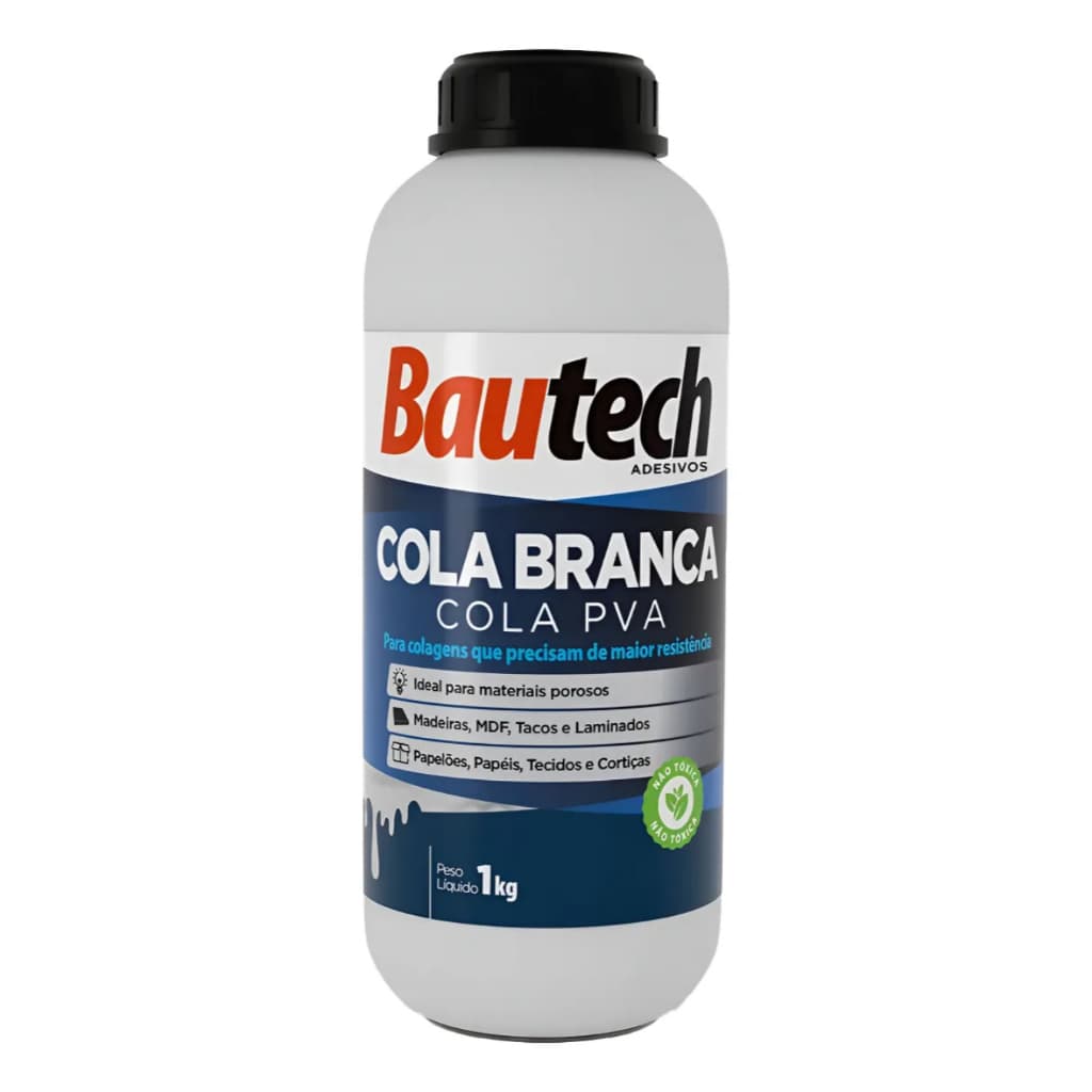Cola Líquida Pva Bautech Branca Universal Artesanato Branco