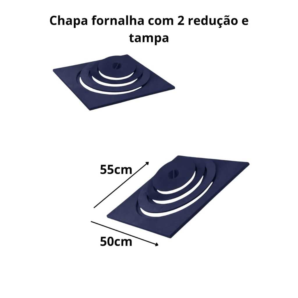 🍳 Chapa de Fogão a Lenha: Ferro Fundido Maciço para Fornalha e Cozinha Rústica!42X42 CM
