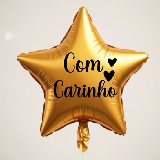 Kit Adesivo 10x7 cm Para Balão 10” – Frase Com Carinho em Vinil