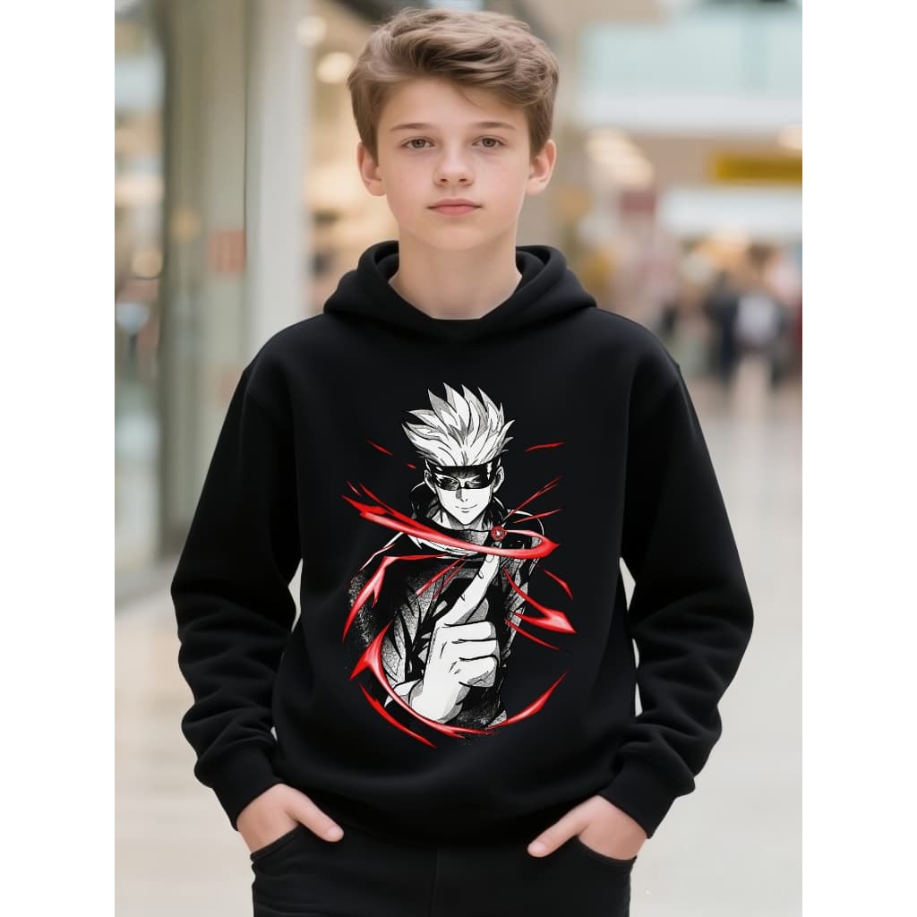 Moletom Infantil Kids Unissex Com Capuz Canguru 100% Algodão anime