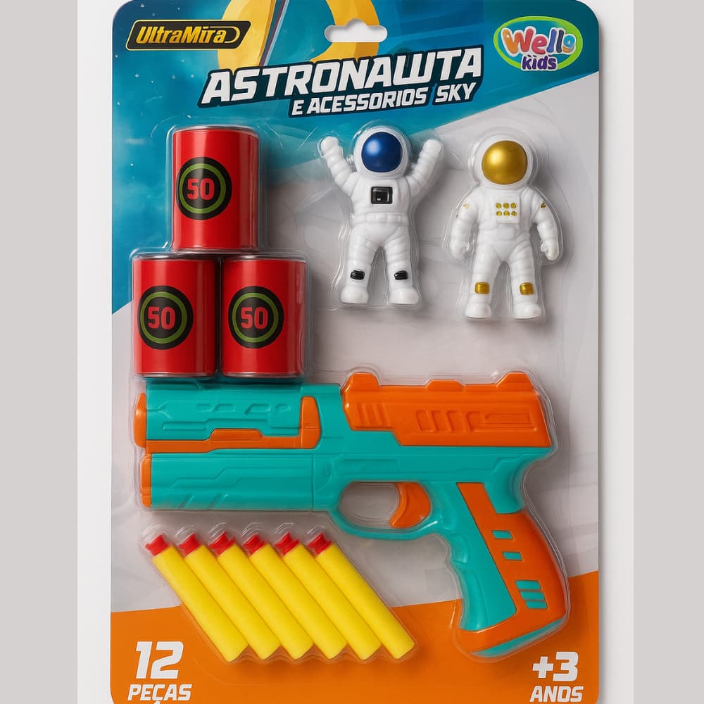 Super Arminha Lança Dardos e Bolinhas Brinquedo Presente infantil Menino Espacial Infantil