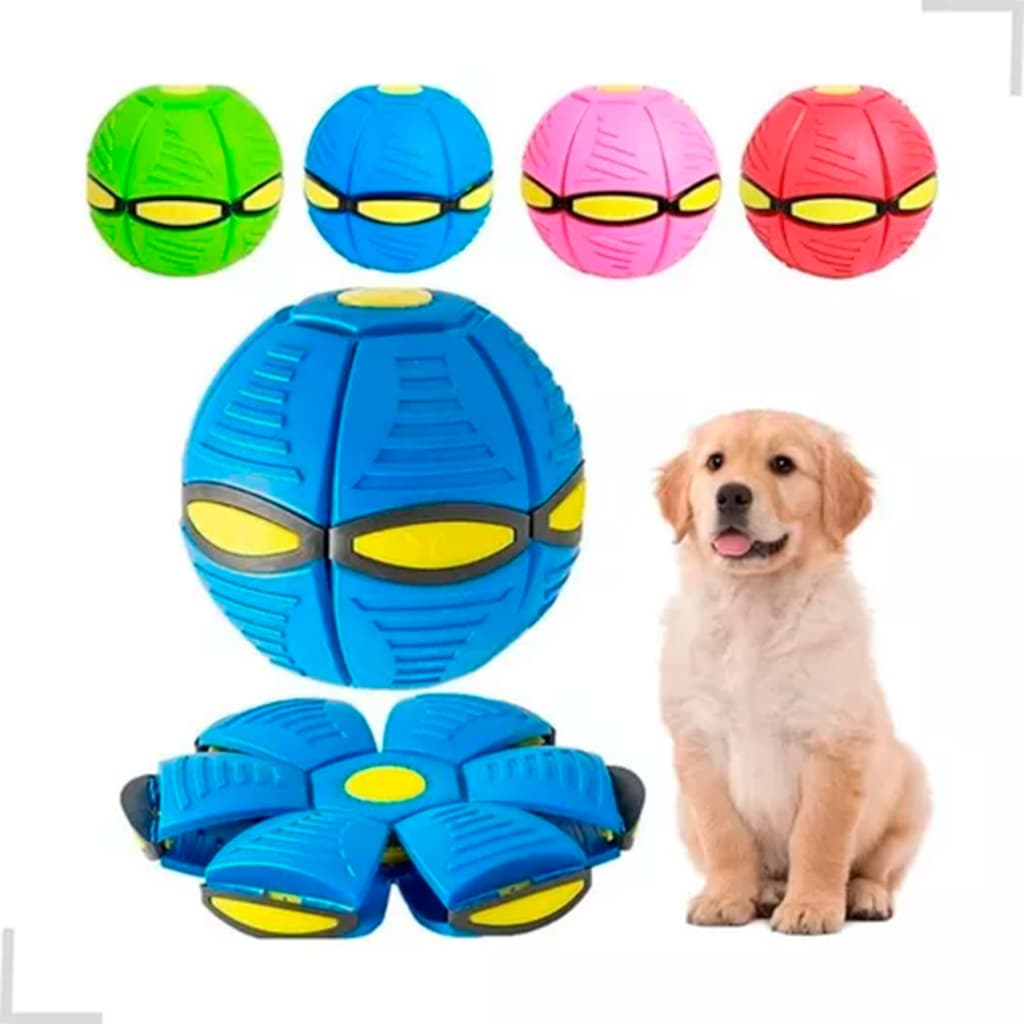 Bola UFO Mágica Voadora com Luz LED e Disco Voador Para Pets