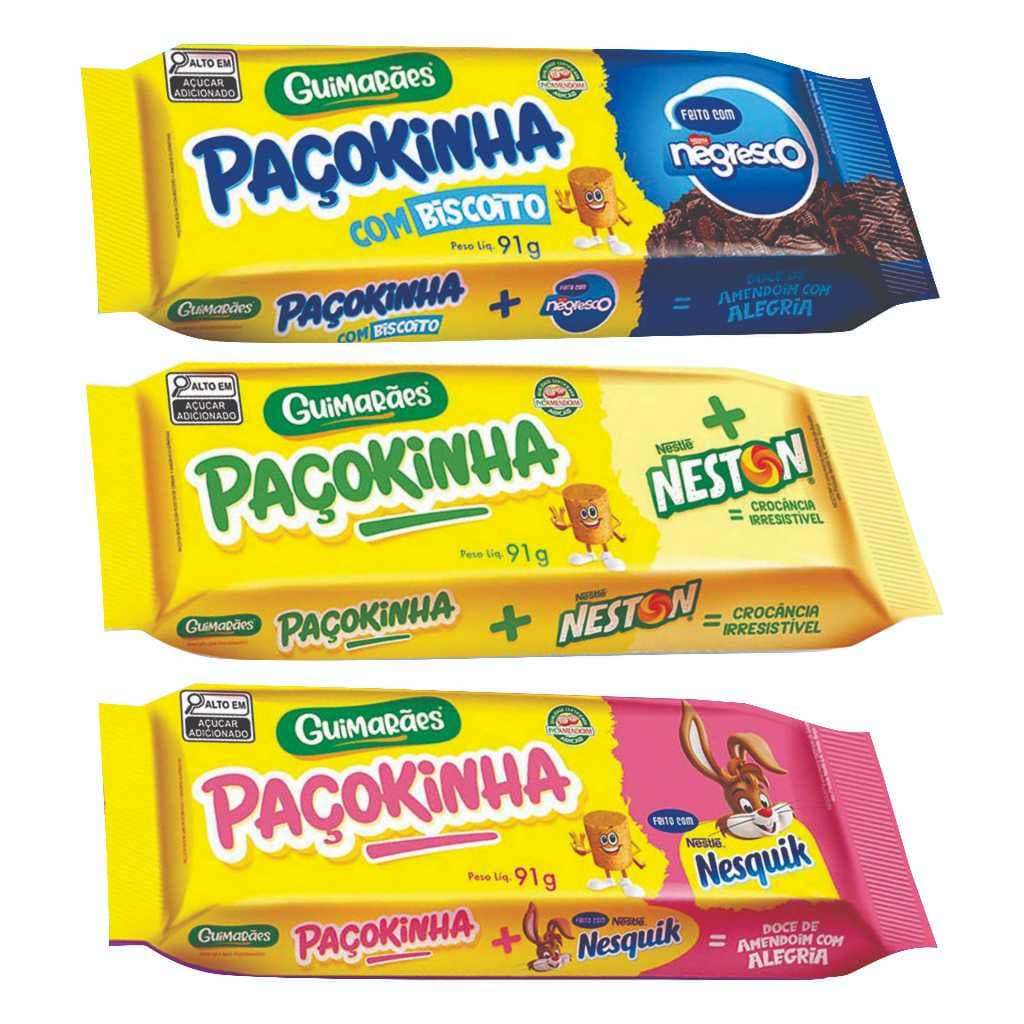 Kit 3 Pacotes Das Melhores Paçocas Negresco Neston Nesquik