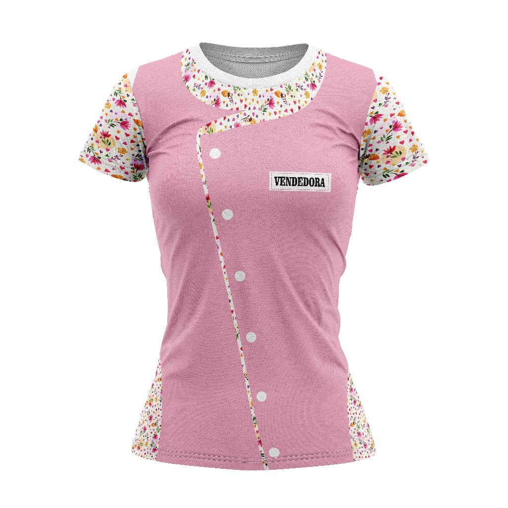 VENDEDORA JALECO T-Shirt Blusa Malha Casual Feminina Camisa PROFISSÃO VENDEDORA JALECO