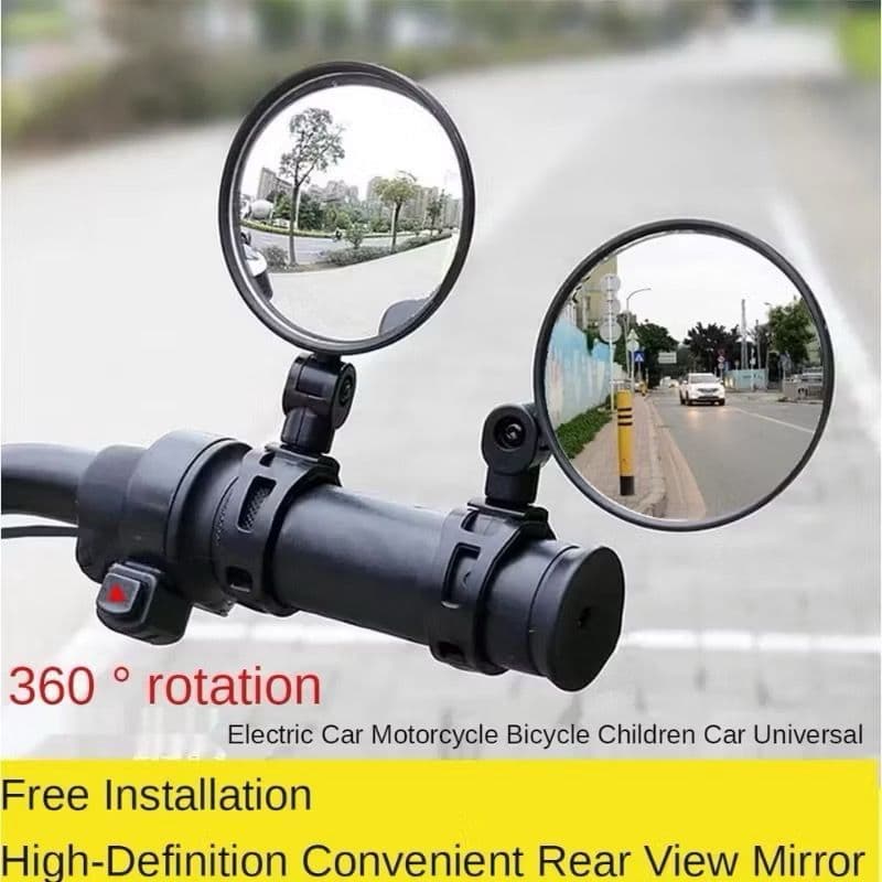 2 espelhos retrovisores de guidão bicicleta espelho patinete grande angular rotação de 360 ​​graus bike seguro confiável