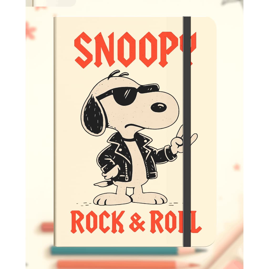Caderno Moleskine Snoopy Rock & Roll – Estilo Divertido e Rebelde 21 x 14 cm 160 paginas