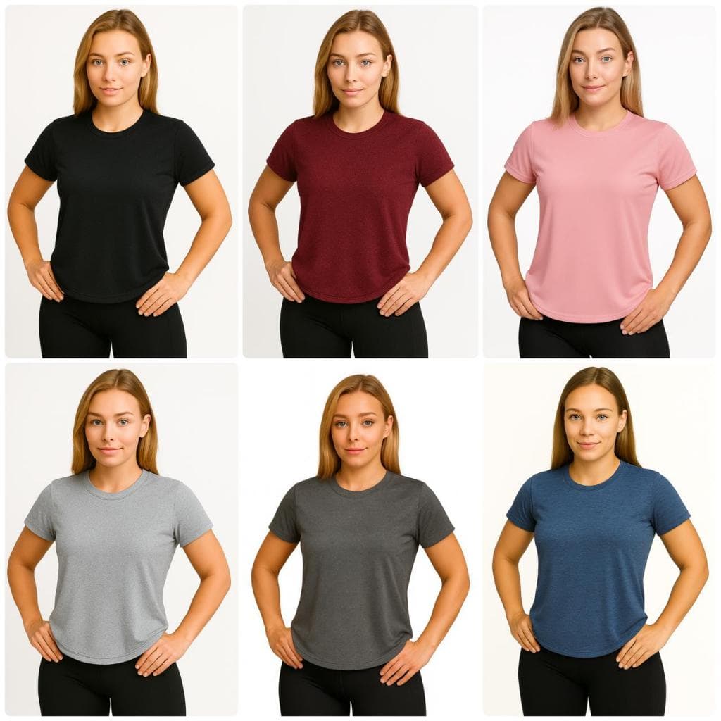 kit 6 camisetas blusa feminina Dry fit revenda proteção UV treino corrida caminhada academia fitness