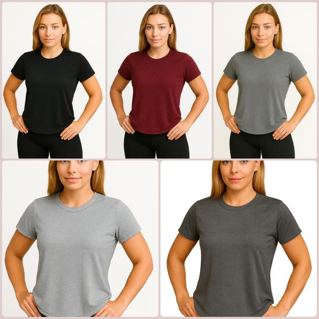 kit 5 camisetas blusa feminina Dry fit revenda proteção UV treino corrida caminhada academia fitness