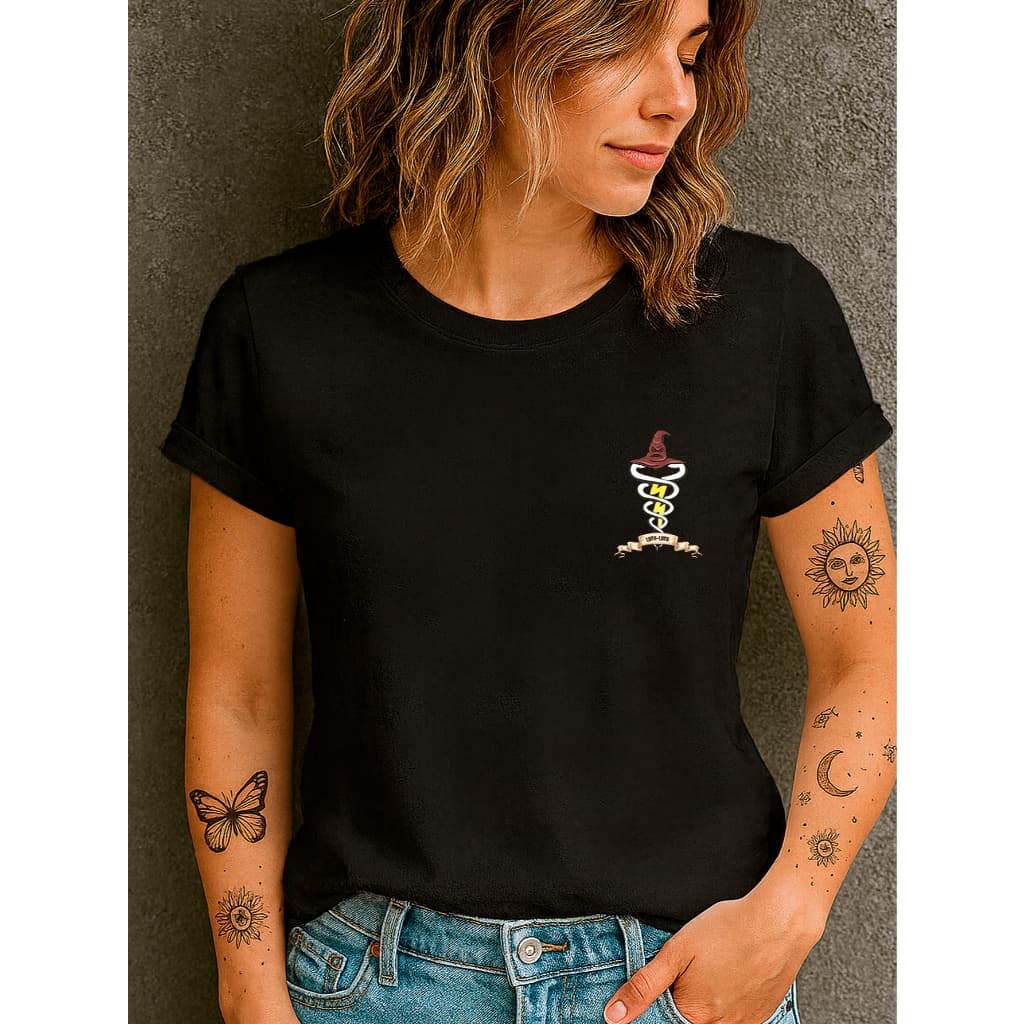 Camiseta Babylook Feminina Estampada 100% Algodão Lufa Lufa Chapéu Harry Potter