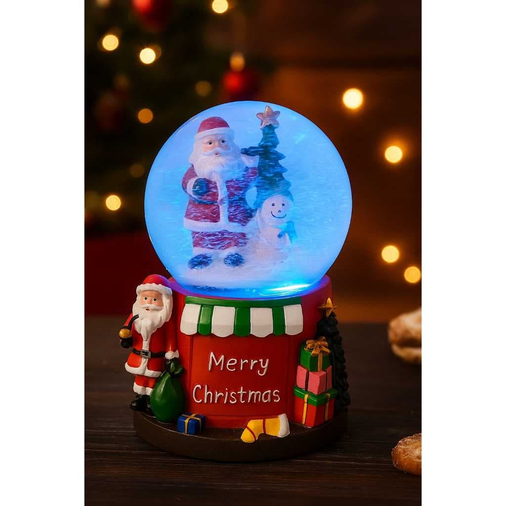 Globo De Neve Musical Colorido Papai Noel Enfeite Decorativo
