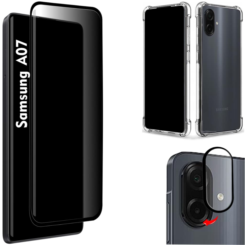 Película Privacidade Fosca Para Samsung A07 + Protetor de Câmera + Capinha