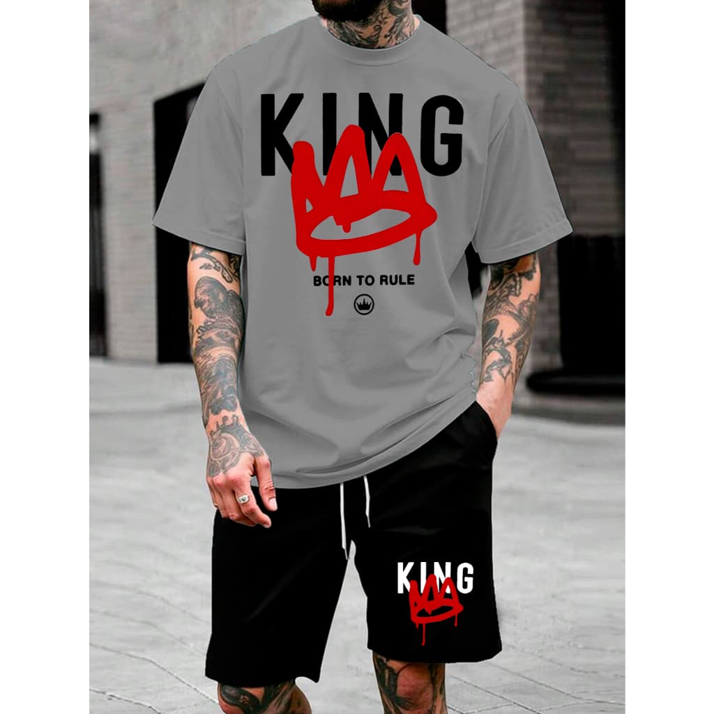 Kit Camiseta 30.1 e Short Tectel Conjunto King Coroa Masculino Lançamento Promoção