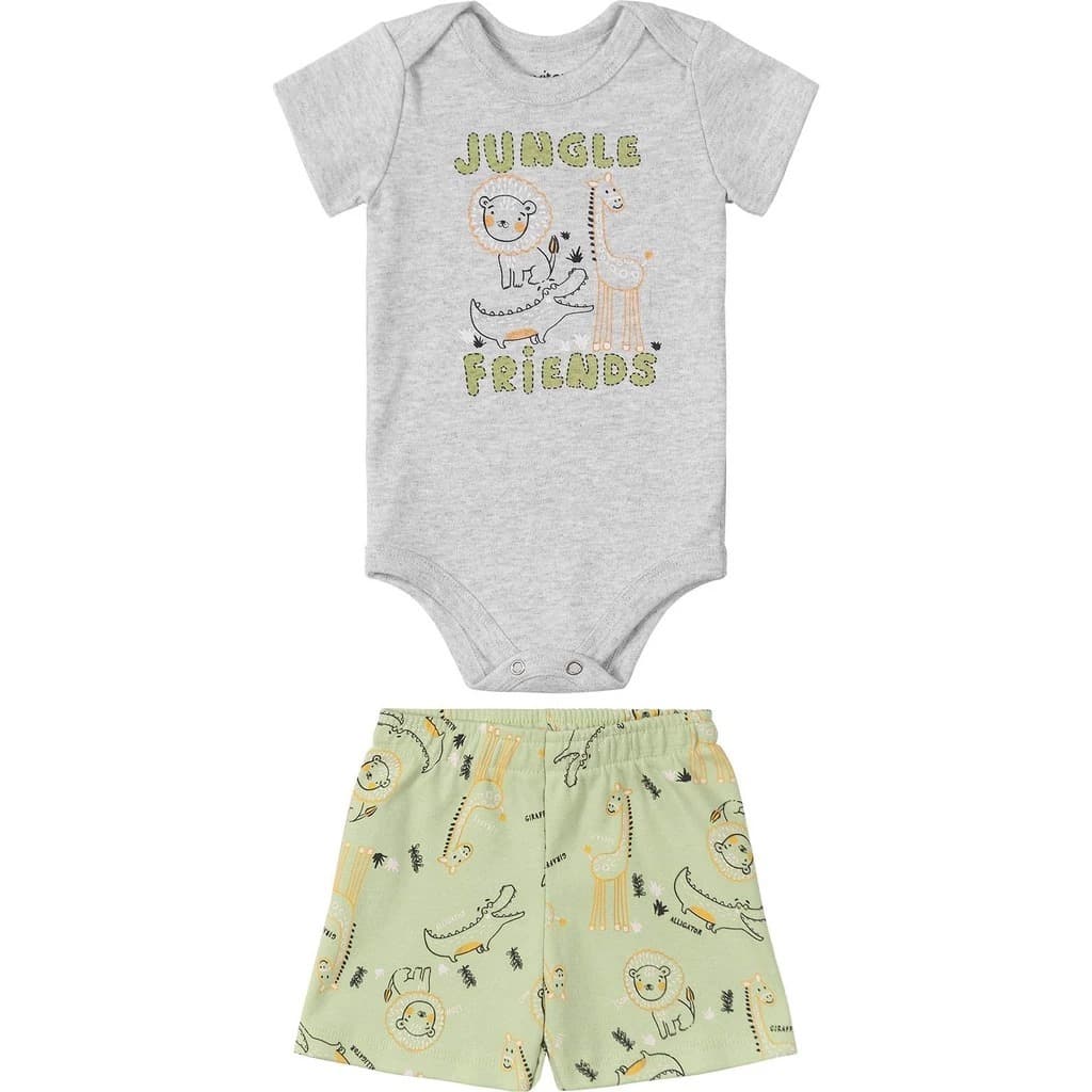 Conjunto Infantil Masculino Body Com Bermuda Rovitex Baby