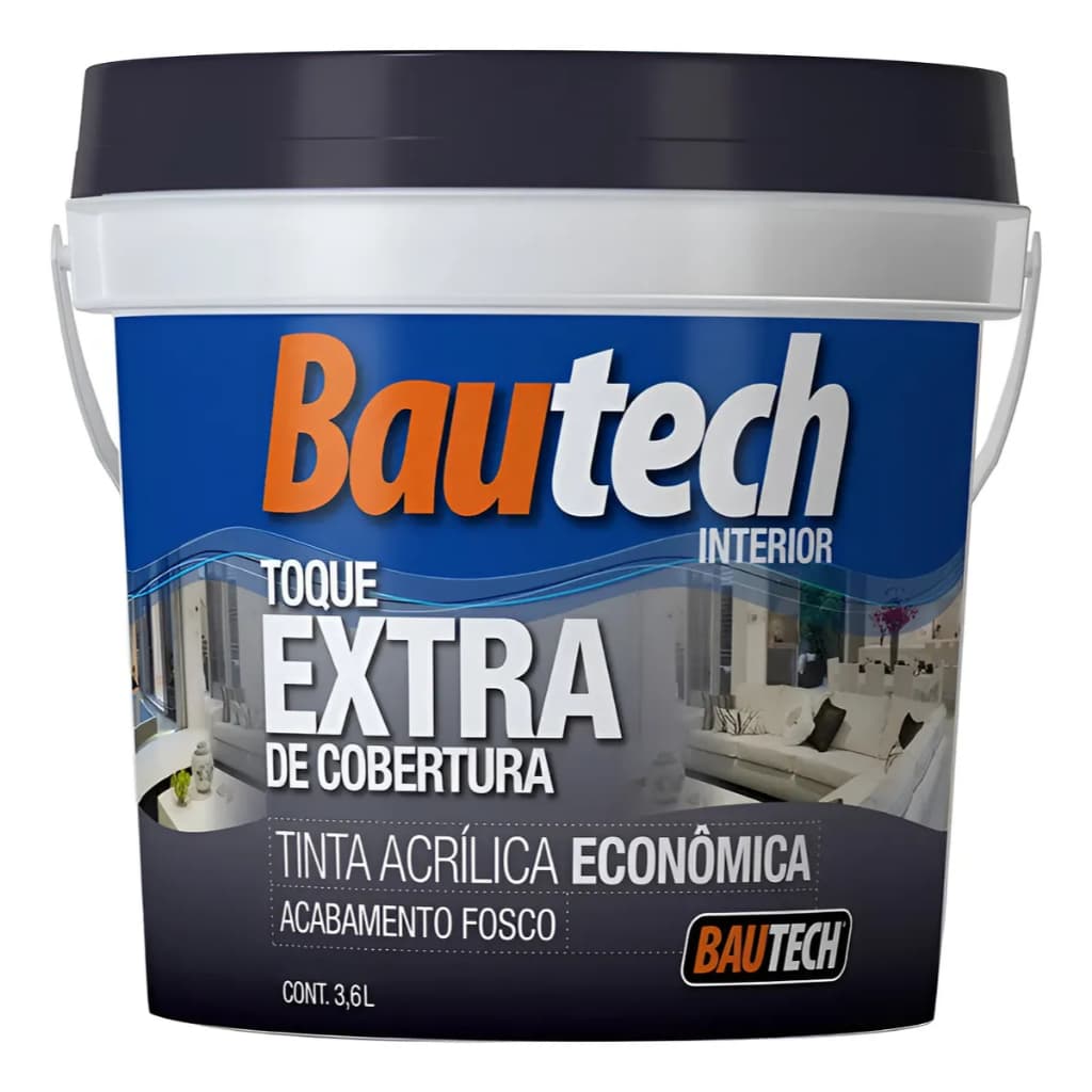 Tinta Acrílica Parede Interior Bautech Branco Galão 3,6L
