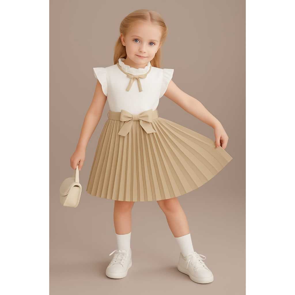 Vestido plissado princesa infantil e juvenil