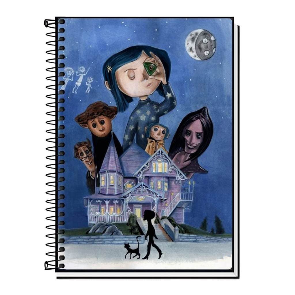 Caderno Coraline personalizado com 01,0,15 e 20 materias  - capa dura tamanho a4 bons para estudos, escolar, faculdade