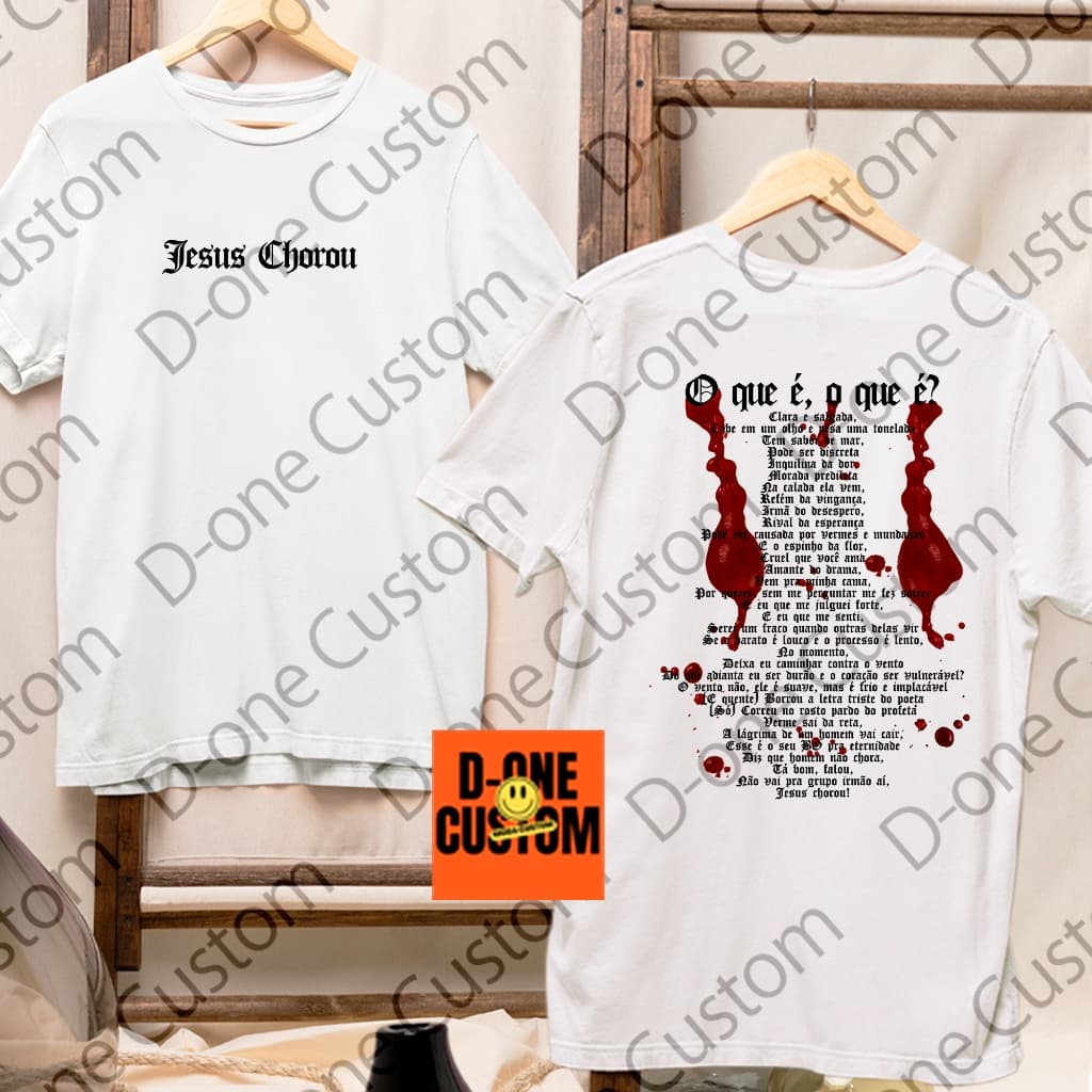 Camisa Camiseta Racionais Musica Jesus Chorou O que é O Que É Clara e Salgada Masculino Feminina