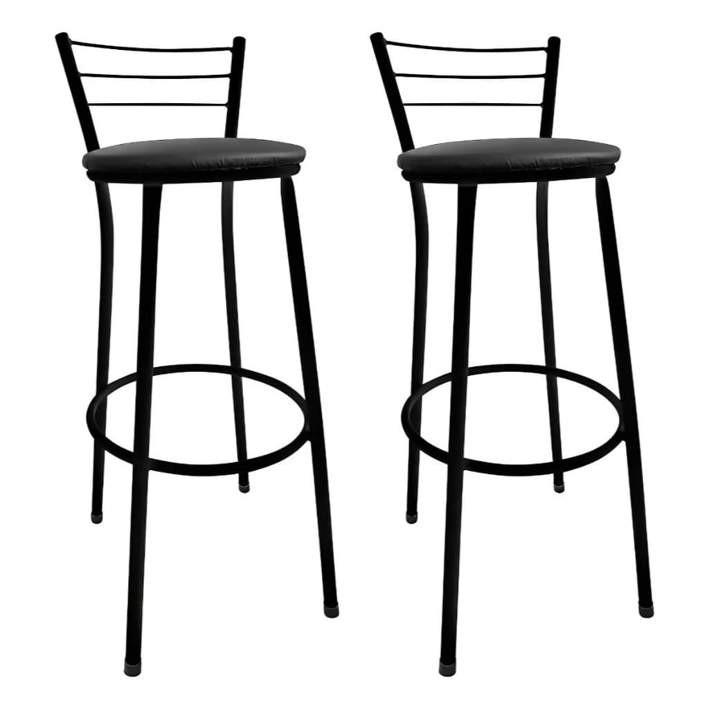 Banqueta Alta Bistrô Bancos Bancada Cozinha Americana Bar Balcão Kit 2 - Direto da Fabrica