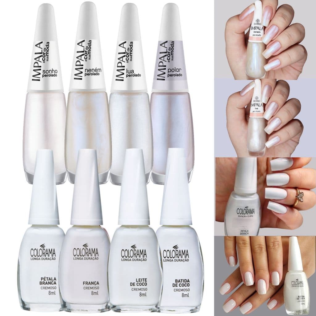 Esmalte Impala Colorama Tons Brancos Perolado Esmalte Atacado Francesinha 8ml