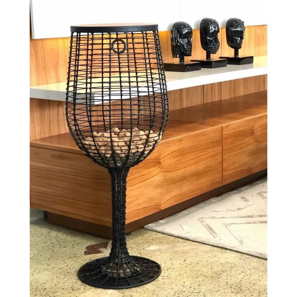 Mesa Taça Rustica Porta Rolha Grande Vinho Moderna Adega Artesanal