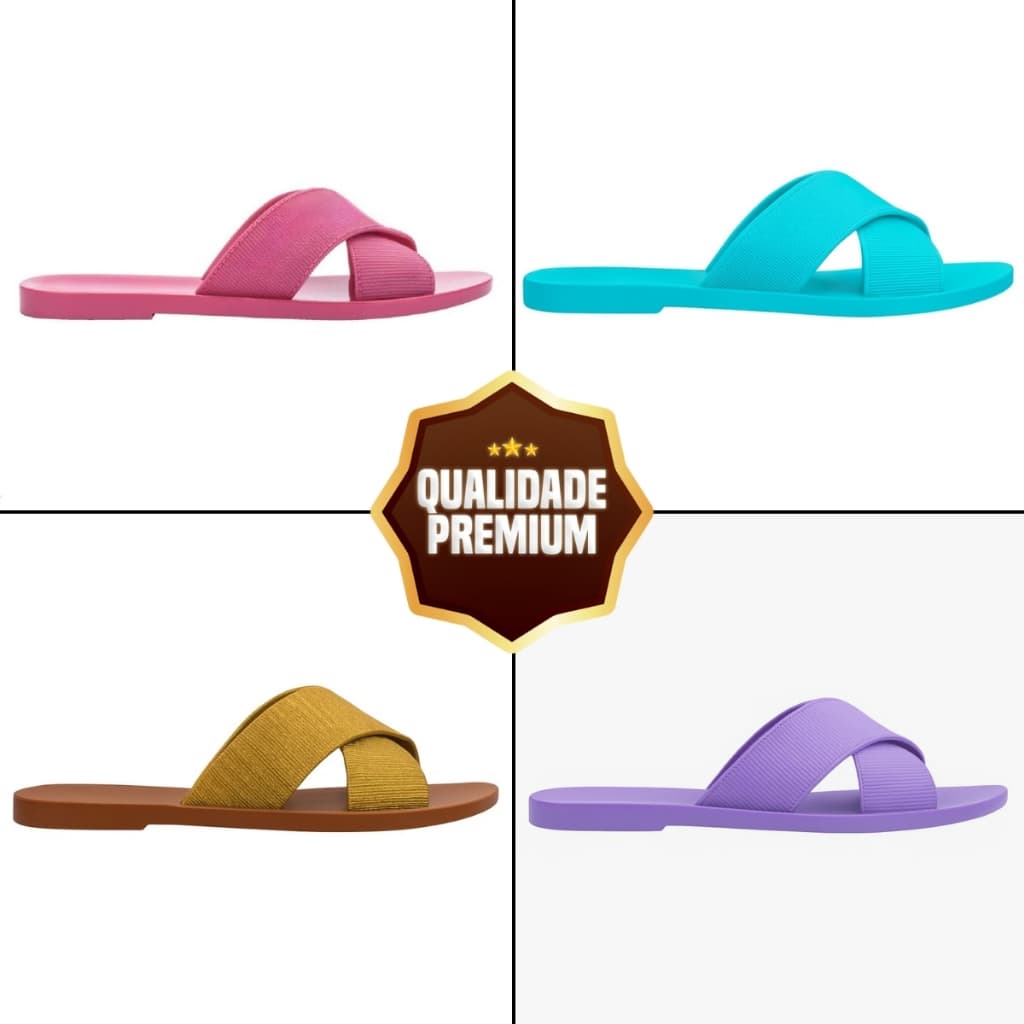 Slide Feminino Mel M Lover Sandália Casual Moderna Tendência Verão Preto Rosa