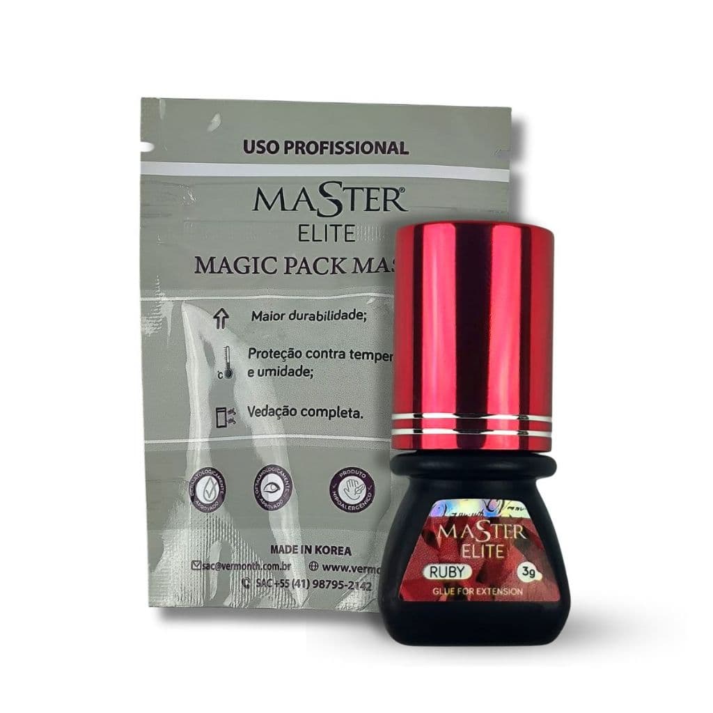 Cola Master Elite Ruby Hipoalergênico Preta Preto